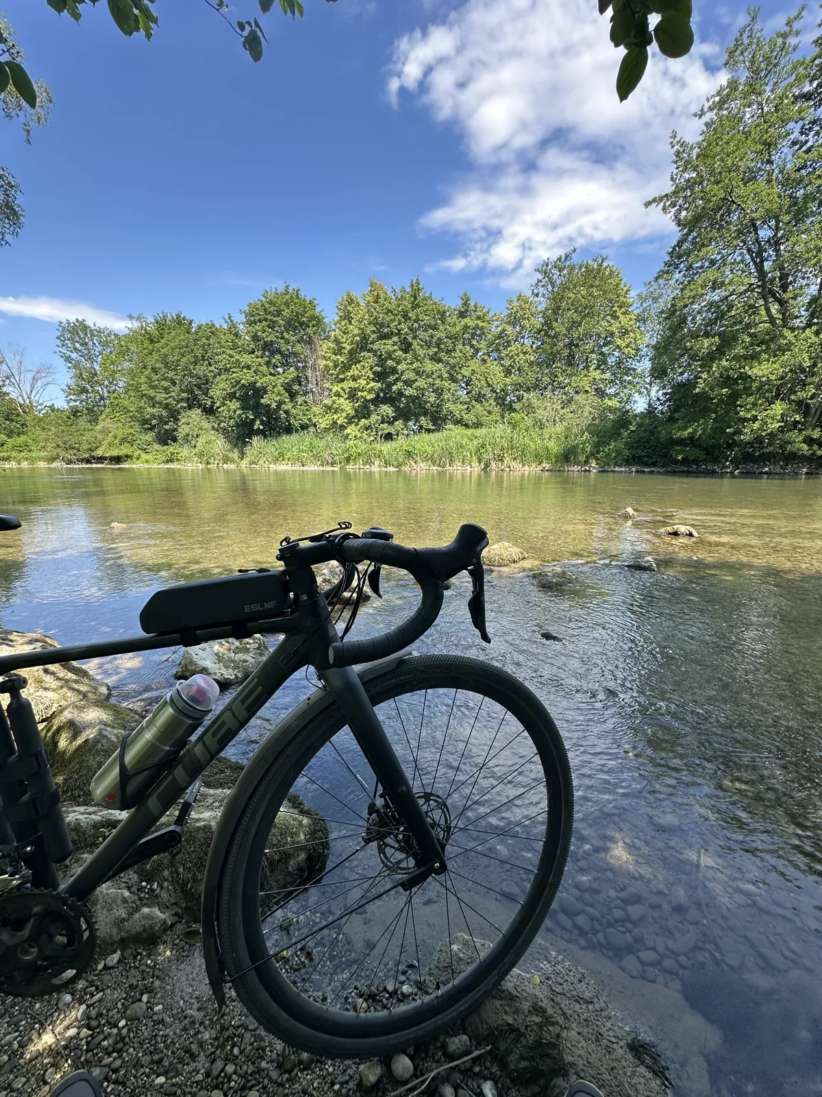 Taking a break during a gravel ride