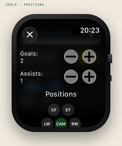 Soccer Mappr summary screen on Apple Watch